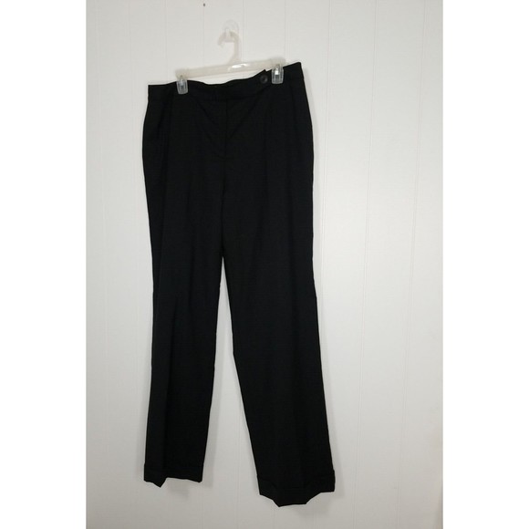 Neiman Marcus Dress Career Pants Wool  Plus Womens Size 16 Black Stretch - Picture 4 of 12